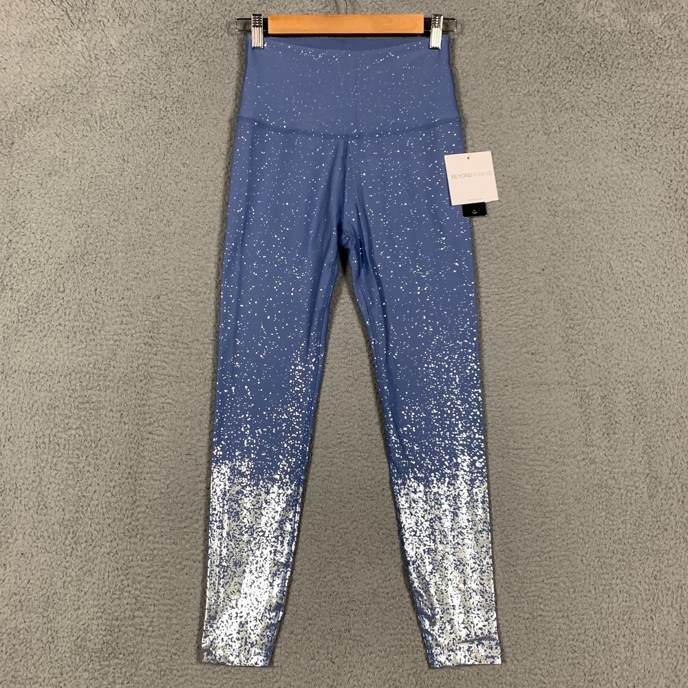 Beyond Yoga Alloy Leggings Women's Medium M Blue & Silver Ombre Speckle NWT $110